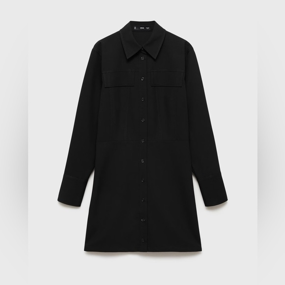 Mango Black short shirt dress NWT - Picture 2 of 4